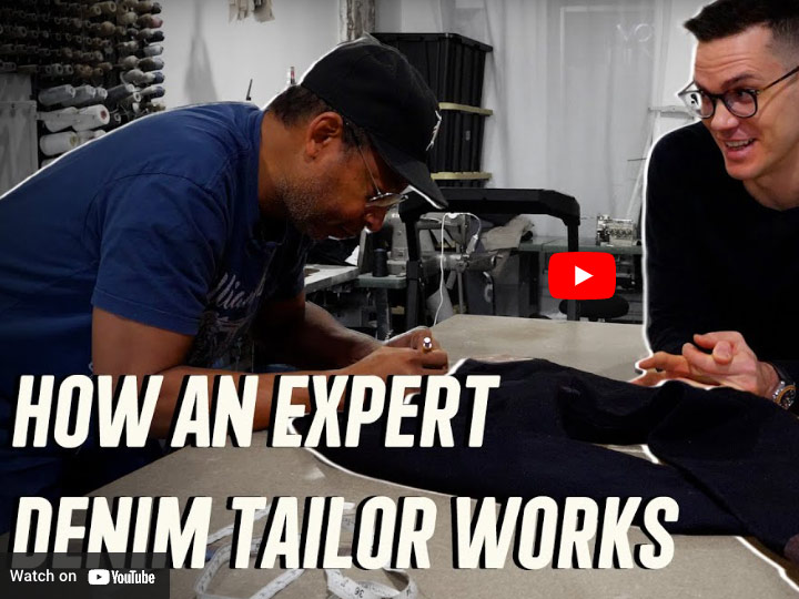 Williamsburg Garment Company’s designer/owner Maurice Malone explains denim tailoring: How to Take in the Waist of Jeans in a video with Nick English.