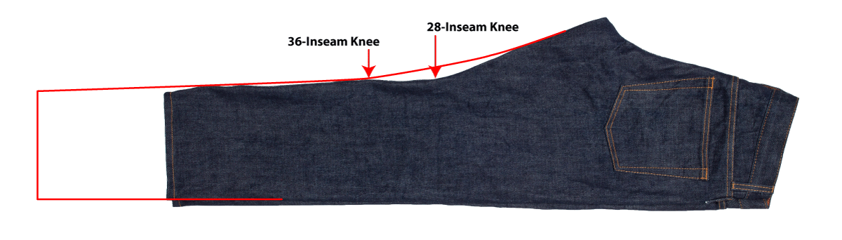 How to taper and hem a size 30x36 jean to size 30x28