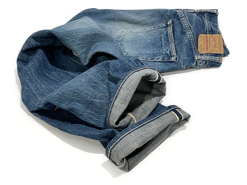 Chainstitch hemming service on Warehouse jeans from Japan