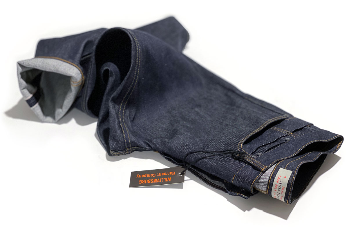 Japanese selvedge raw denim American jeans custom-made in Brooklyn, New York by Williamsburg Garment Co.