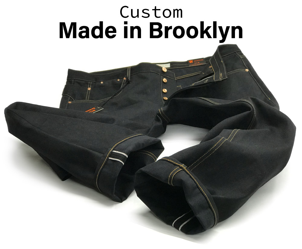 Handmade by designer black selvedge custom jeans Handmade by designer black selvedge custom jeans