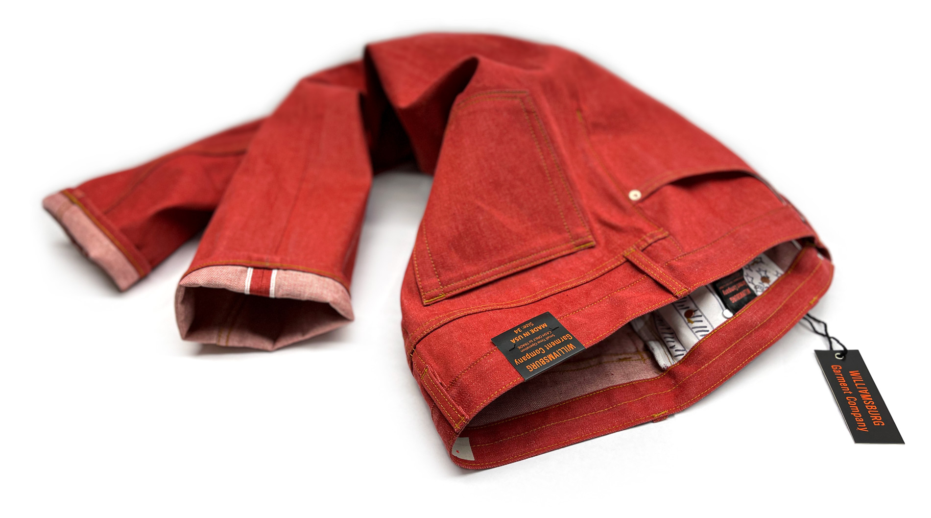 Williamsburg custom made jeans handmade in NYC produced in raw red selvedge Japanese denim.