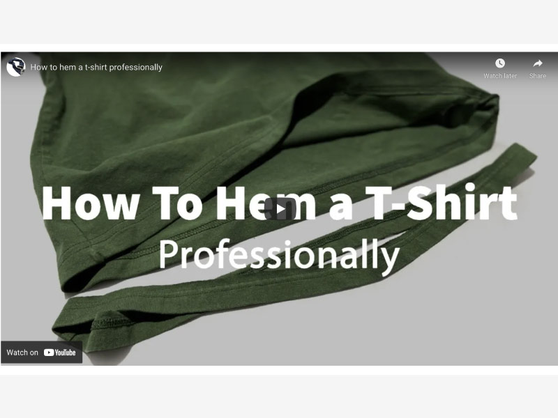 Video tutorial how to hem a t-shirt