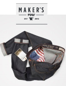 Made in USA raw jeans with American flag pocket bags