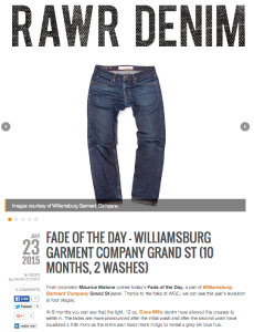 Heddels news article raw denim fade friday review of Williamsburg Garment Co. 