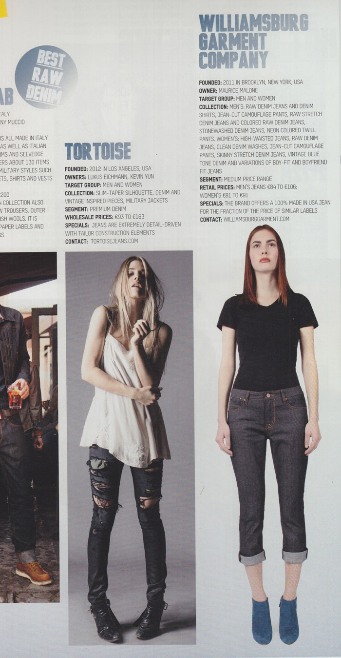 Best raw denim brands featured by Sportswear International Magazine in April 2014