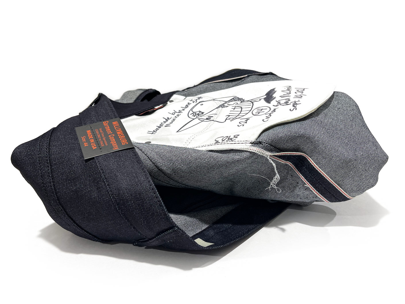 Jeans for men with big thighs custom-tailored in raw selvedge washi denim (Japanese paper)