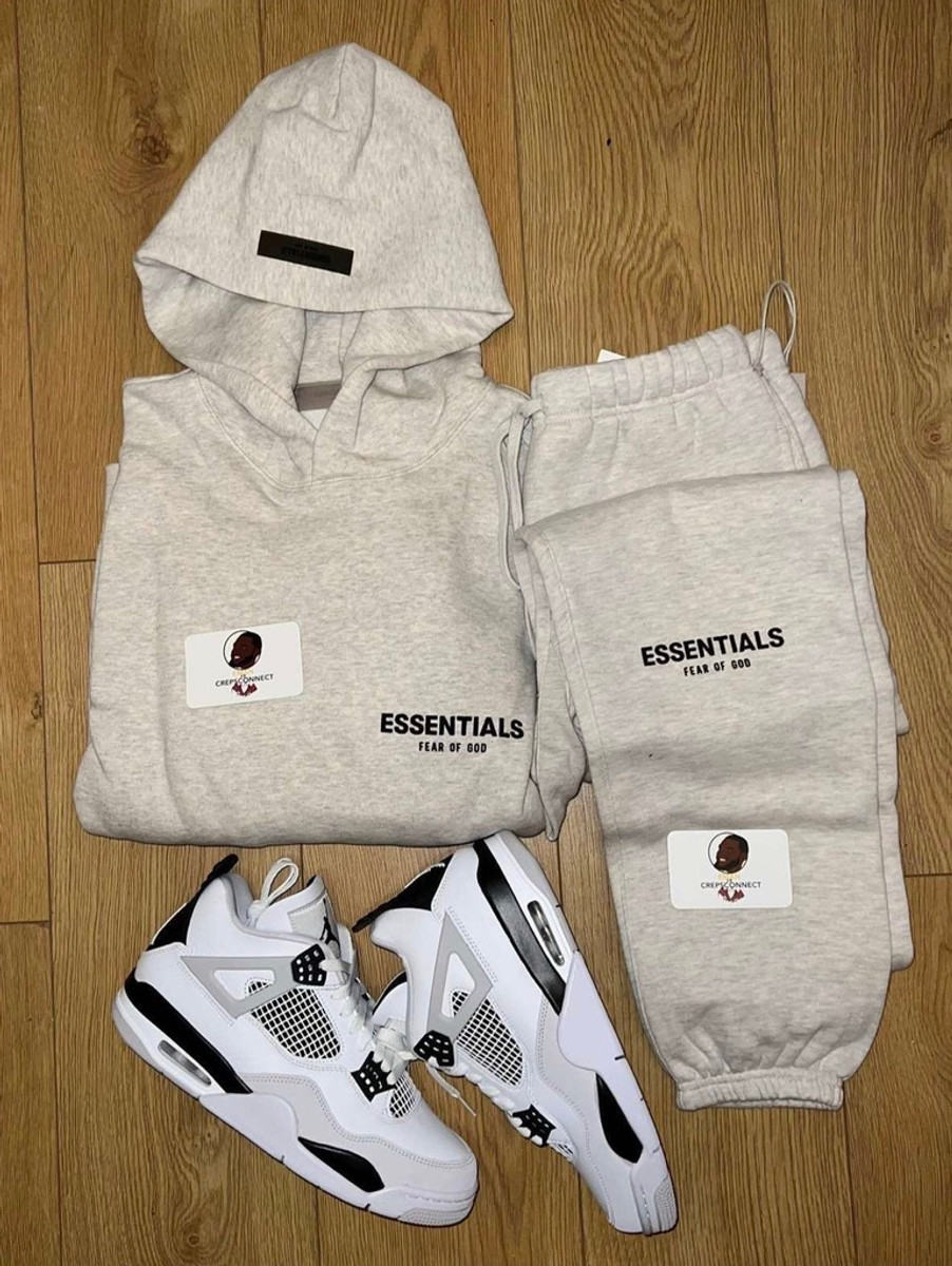 ESSENTIALS FULL TRACKSUIT SS22 LIGHT HEATHER OATMEAL