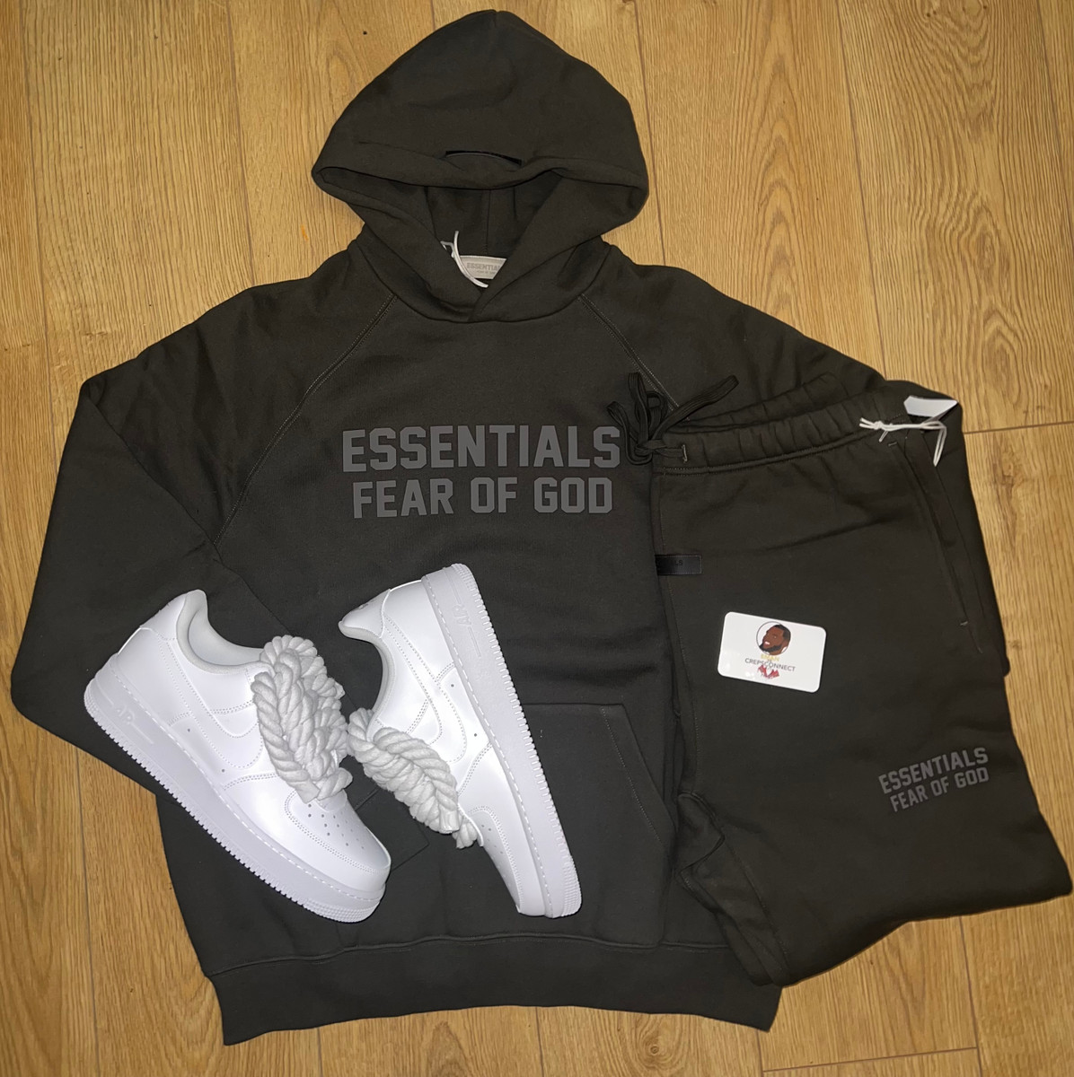 ESSENTIALS  OFF BLACK FULL TRACKSUIT ONLY