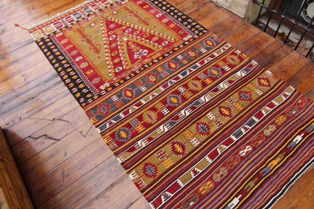 Vintage Turkish Kilim Rug (#U4) 116*220cm - NOMADIC SON
