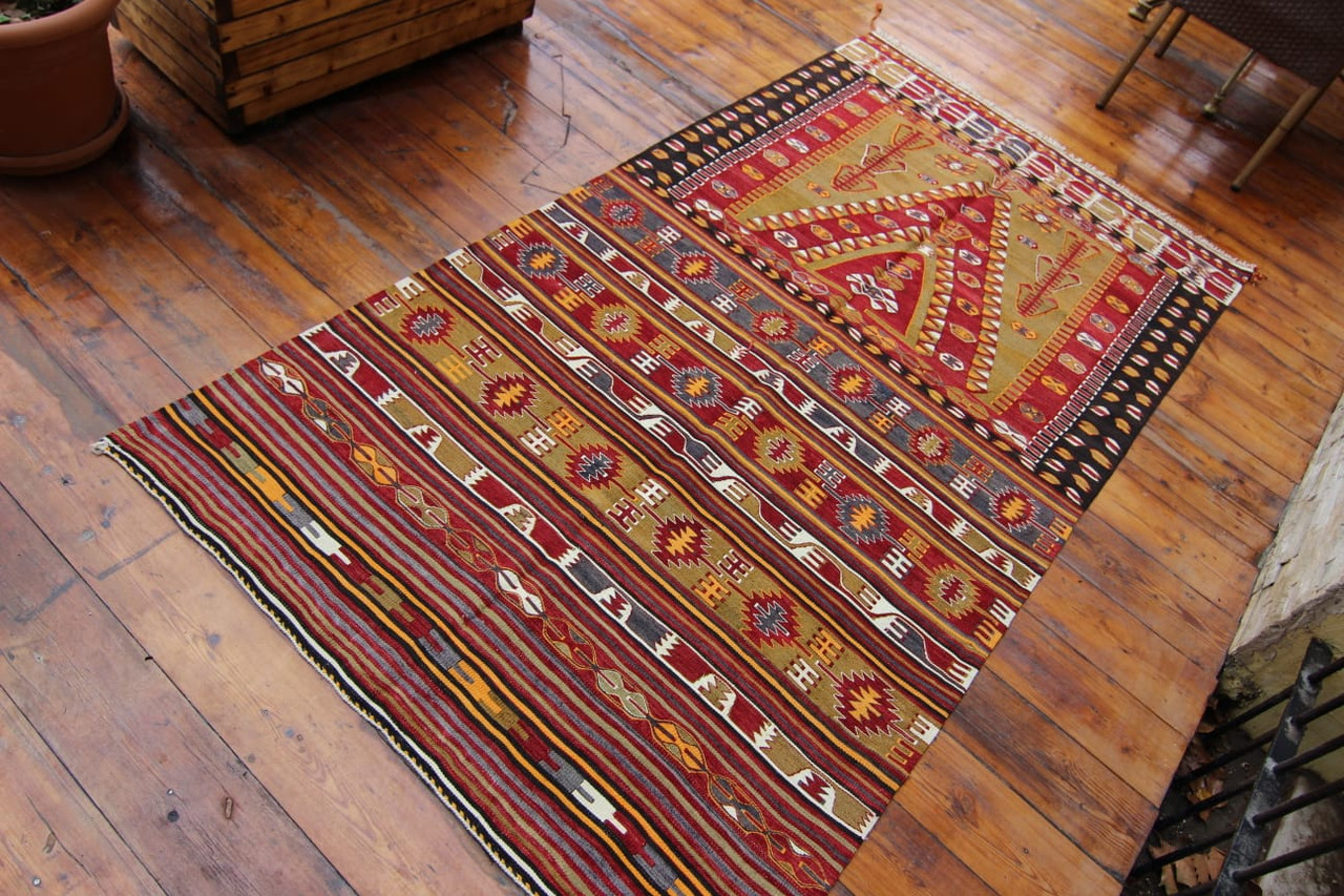 Vintage Turkish Kilim Rug (#U4) 116*220cm - NOMADIC SON