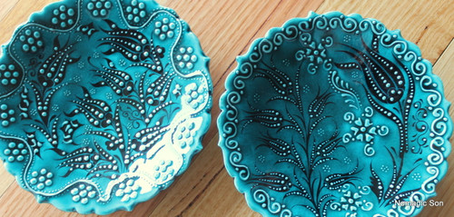 18cm Firuze plates.  Handmade and hand painted.