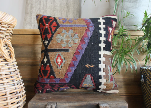 Handwoven Antique Kilim cover - (40*40cm) #2191