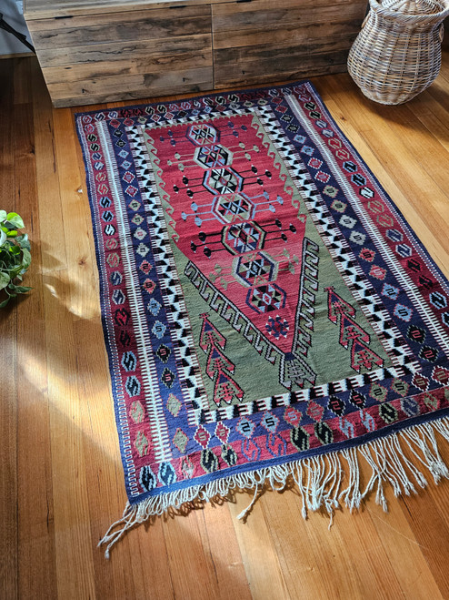 Turkish Obruk slitweave kilim (#B48) 153*240cm