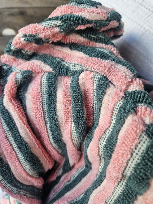 Turkish cotton unisex  bath robe (green stripes)