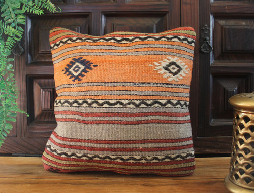 Handwoven small kilim cushion cover (35x35cm) #3