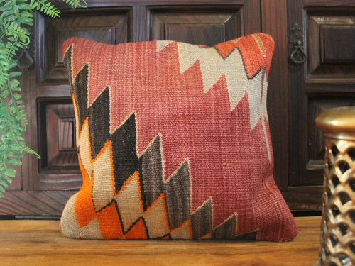 Handwoven small kilim cushion cover (35x35cm) #8