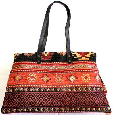 Woven Textile Large Day Bag