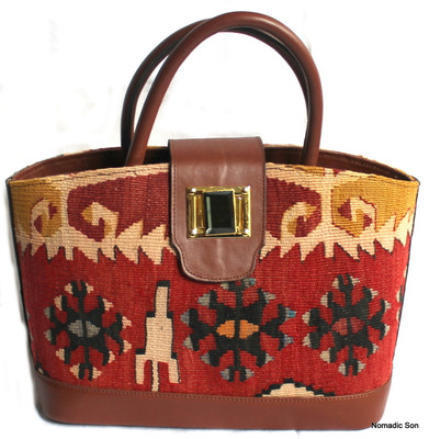 Sarkoy Handbag - vintage kilim and leather