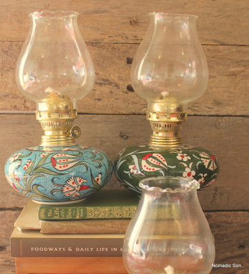 Large hand painted Gas Lanterns - variety of colours.  Made in Turkey.  Fully functional.