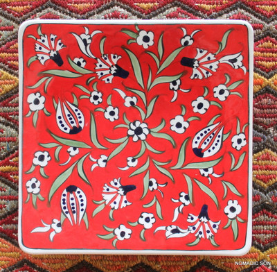 Soloman's Square Platter (Medium, 20cm) - Hand painted - Food safe