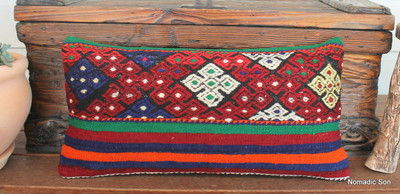 Vintage kilim cover - medium rectangle (30*60cm) #MR25