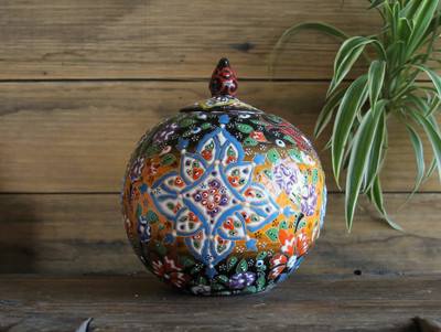 Kabartma Style Globe Jar - Small - 15cm