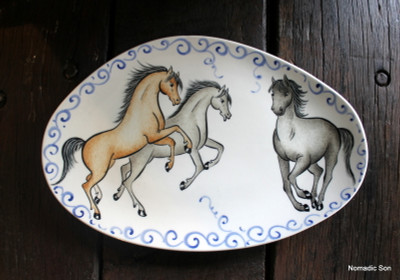 Porcelain Horse Plate 