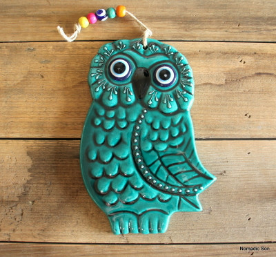 'Firuze' Wall Hanging - Large Owl