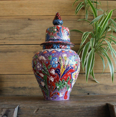 Kabartma Style Lidded Jar - Small - 20cm #2