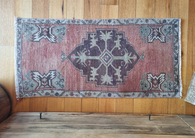 Vintage handwoven Turkish Tiny Mat  (#Y57) 50*102cm