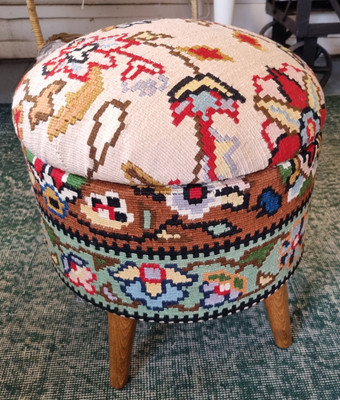 Vintage Kilim Storage Stool Ottoman #2