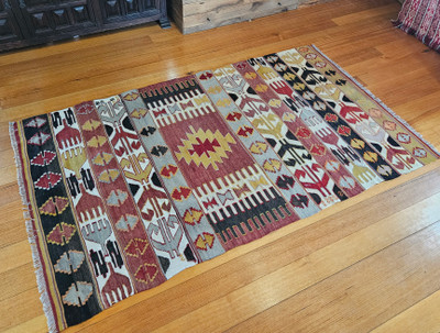 Cal slitweave kilim (#B58) 115*200cm