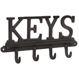 Cast Iron Wall Mounted 4 Hook Key Holder - Rustic, Vintage Style Rack with Hooks for Keys Cast Iron Wall Mounted 4 Hook Key Holder - Rustic, Vintage Style Rack with Hooks for Keys