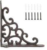 Cast Iron Shelf Brackets - Decorative Wall Shelf Bracket - Pair of 7 Inch Book Shelf Support Brackets Cast Iron Shelf Brackets - Decorative Wall Shelf Bracket - Pair of 7 Inch Book Shelf Support Brackets