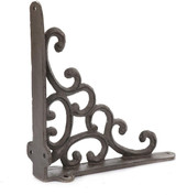 Cast Iron Shelf Brackets - Decorative Wall Shelf Bracket - Pair of 7 Inch Book Shelf Support Brackets
