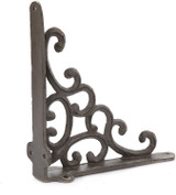 Cast Iron Shelf Brackets - Decorative Wall Shelf Bracket - Pair of 7 Inch Book Shelf Support Brackets