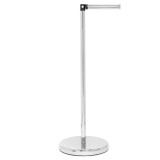 Pristine Free Standing Toilet Roll Holder Stand- Stylish Chrome Finish, Practical Design