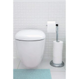 Pristine Free Standing Toilet Roll Holder Stand- Stylish Chrome Finish, Practical Design