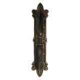 Pristine Door Handle with Backplate Cast Iron Ornate Design Gold Finish