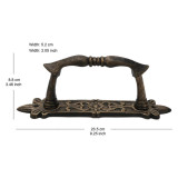 Pristine Door Handle with Backplate Cast Iron Ornate Design Gold Finish