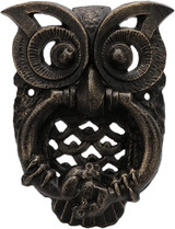 Pristine Wise Owl Door Knocker Vintage Anitigue Cast Iron Style