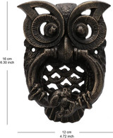 Pristine Wise Owl Door Knocker Vintage Anitigue Cast Iron Style Pristine Wise Owl Door Knocker Vintage Anitigue Cast Iron Style