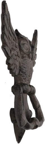 Pristine Flying Owl Door Knocker Vintage Antique Cast Iron Style
