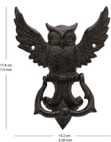 Pristine Flying Owl Door Knocker Vintage Antique Cast Iron Style