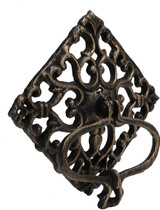 Pristine Geometric Victorian Style Door Knocker Vintage Black Cast Iron