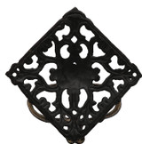 Pristine Geometric Victorian Style Door Knocker Vintage Black Cast Iron