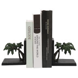 Pristine  Cast Iron Tropical Palm Tree Book ends Heavy Vintage Style Bookends Set of 2