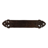 Pristine Door Handle with Ornate Back Plate Cast Iron Antique Finish - 24.5cm