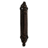 Pristine Door Handle with Ornate Back Plate Cast Iron Antique Finish - 24.5cm Pristine Door Handle with Ornate Back Plate Cast Iron Antique Finish - 24.5cm